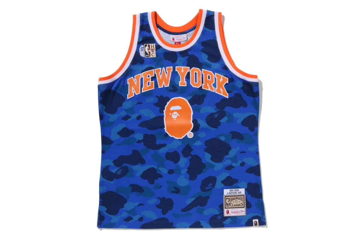【 BAPE X M&N NBA 】NEW YORK KNICKS SWINGMAN JERSEY sold by Bape