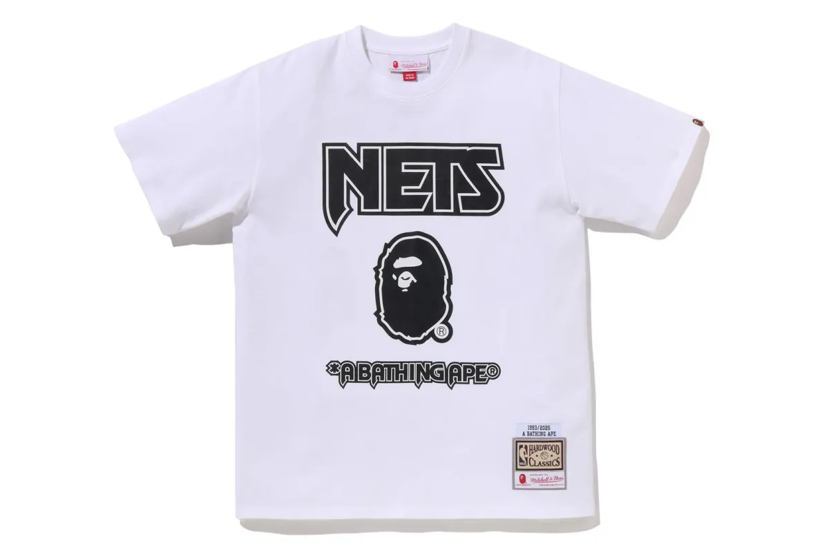 【 BAPE X M&N NBA 】NEW JERSEY NETS TEE made by Bape