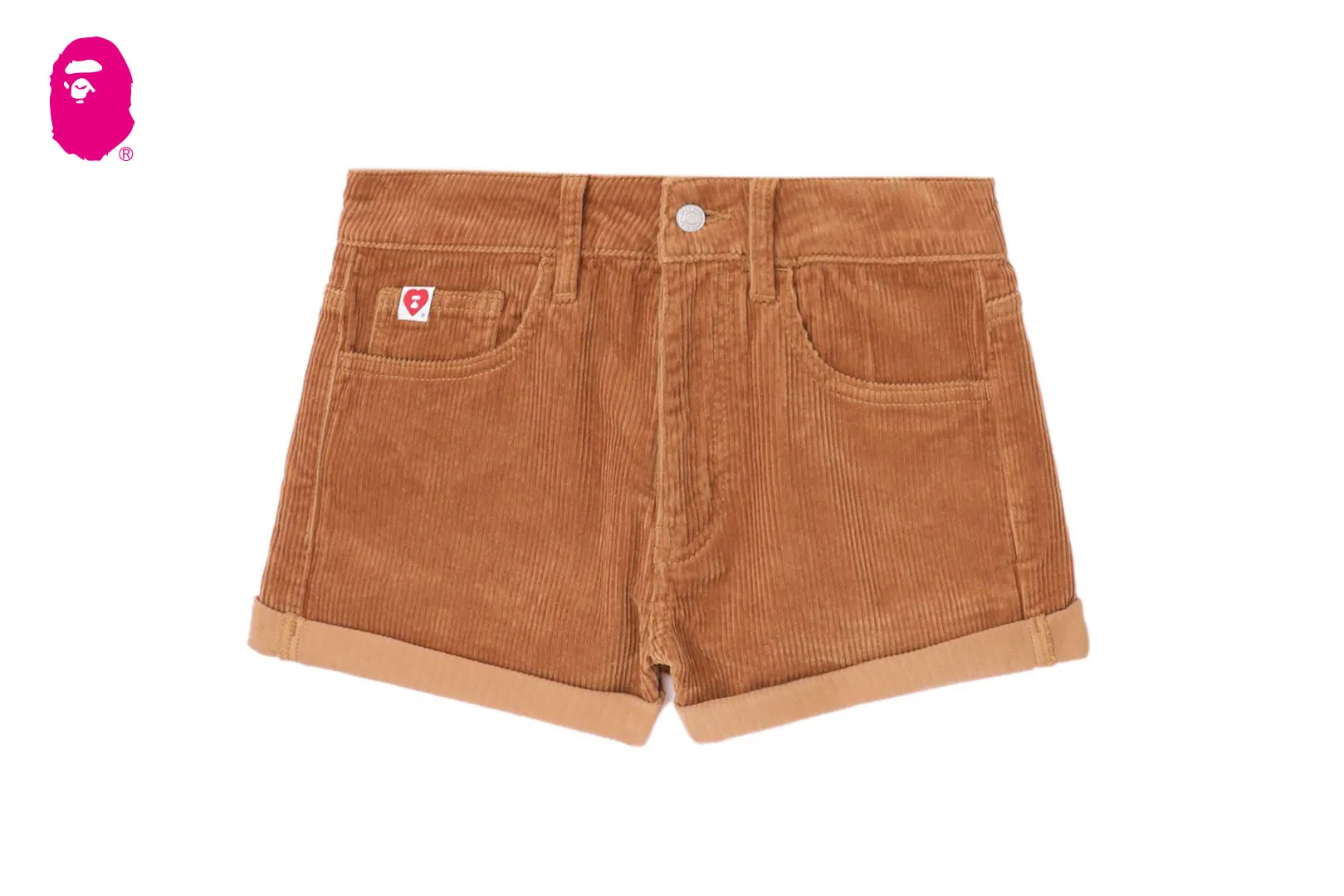 PU BADGE CORDUROY SHORTS sold by Bape
