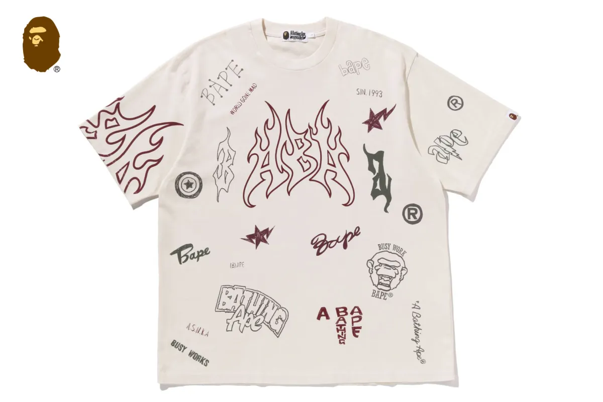 OVERALL PRINT RELAXED FIT TEE sold by Bape