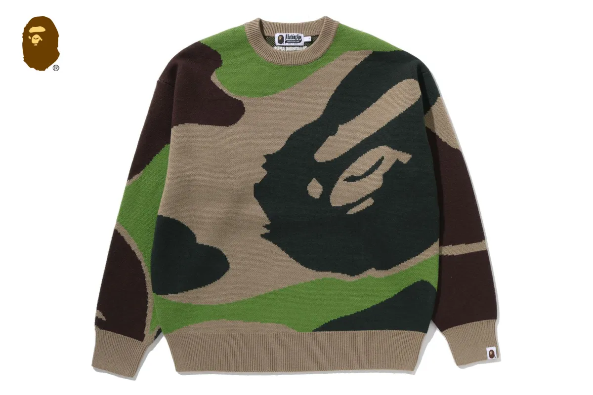 MEGA ABC CAMO KNIT CREWNECK SWEATSHIRT sold by Bape