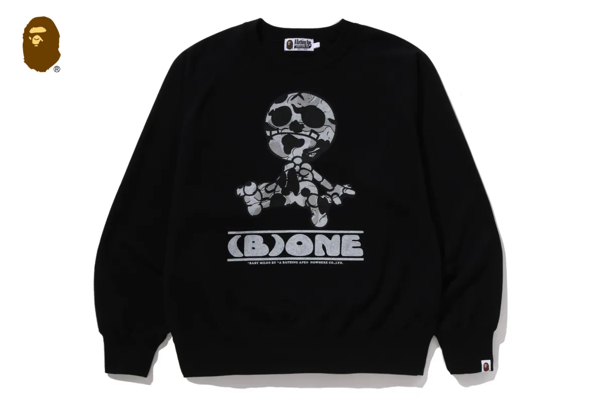 MILO BONE RELAXED FIT CREWNECK SWEATSHIRT sold by Bape