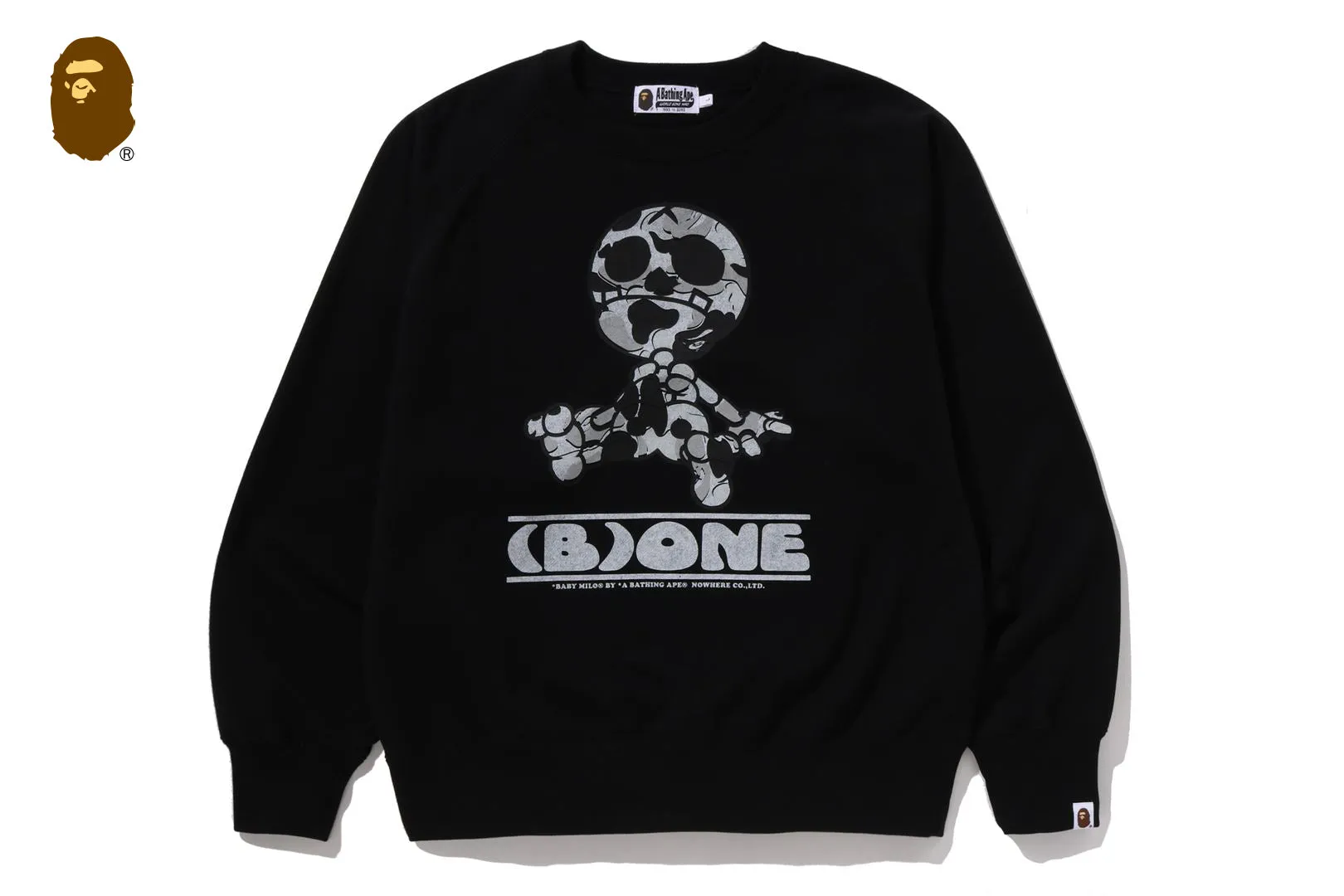 MILO BONE RELAXED FIT CREWNECK SWEATSHIRT sold by Bape