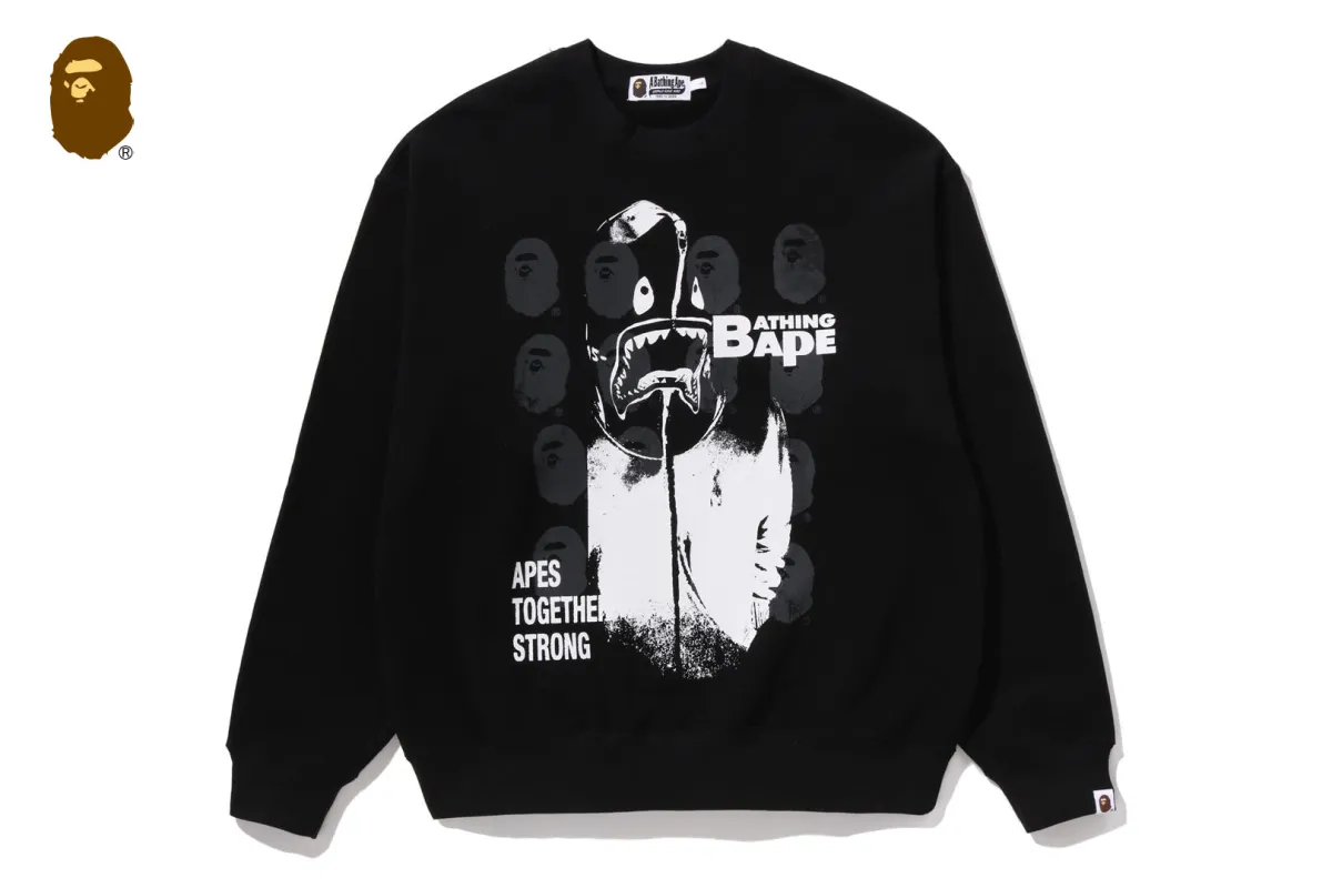 MULTI LOGO RELAXED FIT CREWNECK SWEATSHIRT sold by Bape