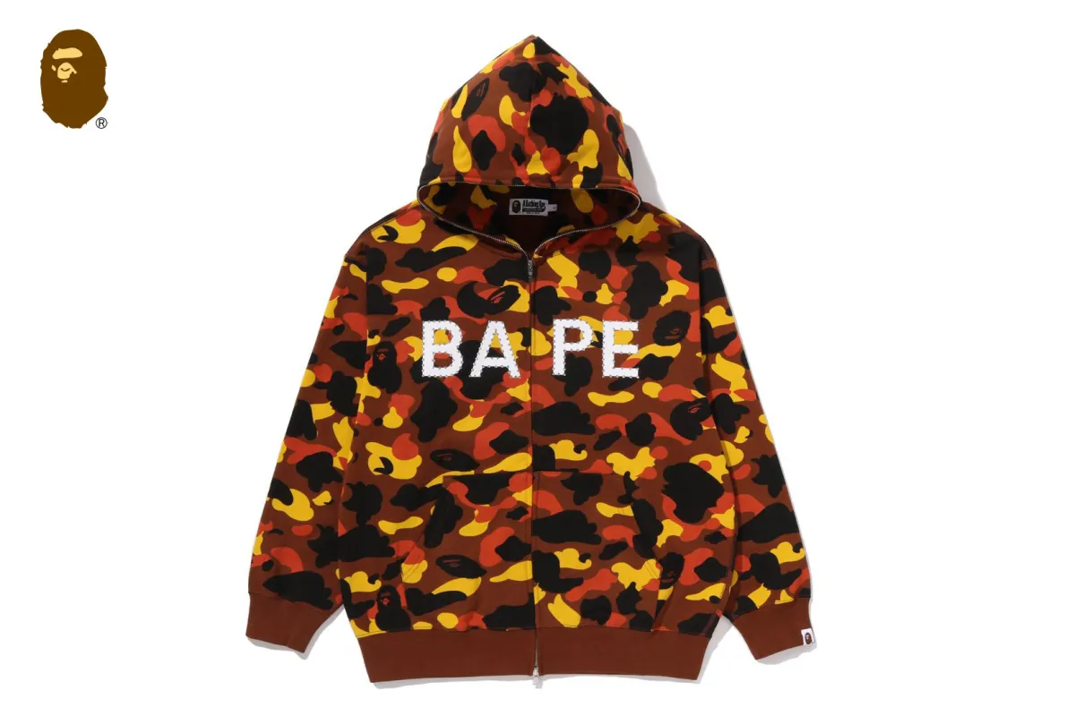 1ST CAMO BAPE LOGO RHINESTONE RELAXED FIT FULL ZIP HOODIE sold by Bape