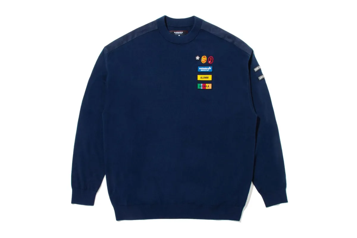 【 BAPE BY KAZUKI KURAISHI 】APE HEAD PATCH MILITARY KNIT SWEATER sold by Bape