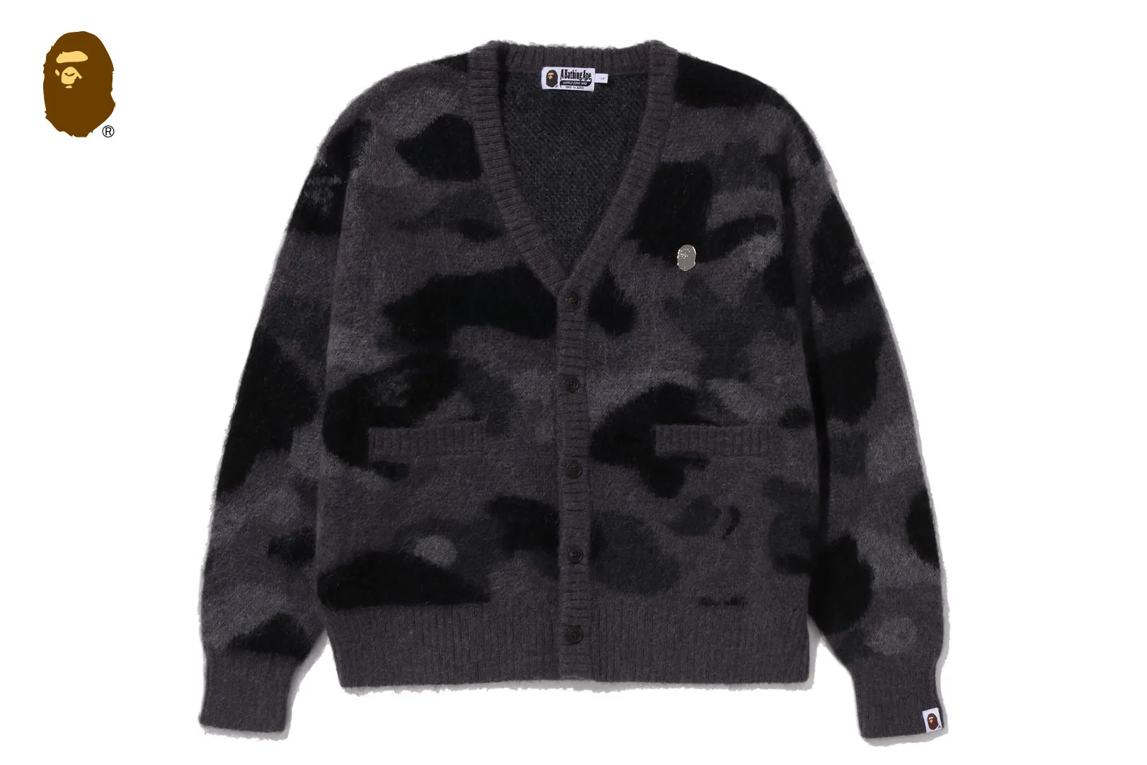 COLOR CAMO MOHAIR KNIT CARDIGAN sold by Bape product image thumbnail 4