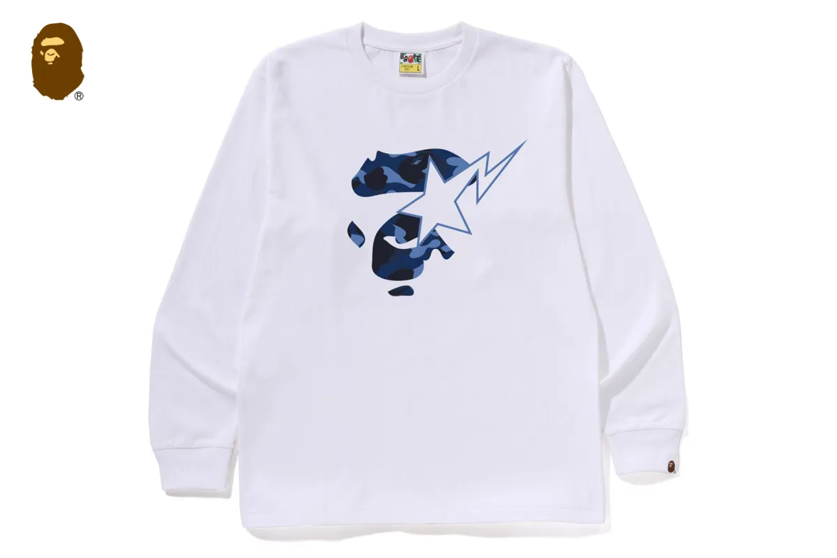COLOR CAMO APE FACE STA LS TEE sold by Bape