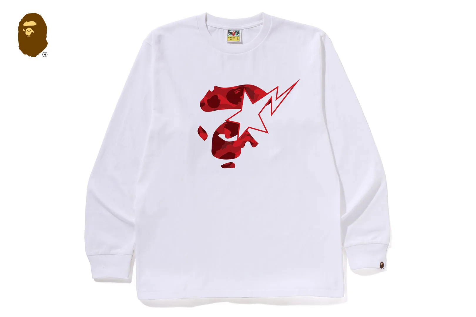 COLOR CAMO APE FACE STA LS TEE sold by Bape product image thumbnail 3