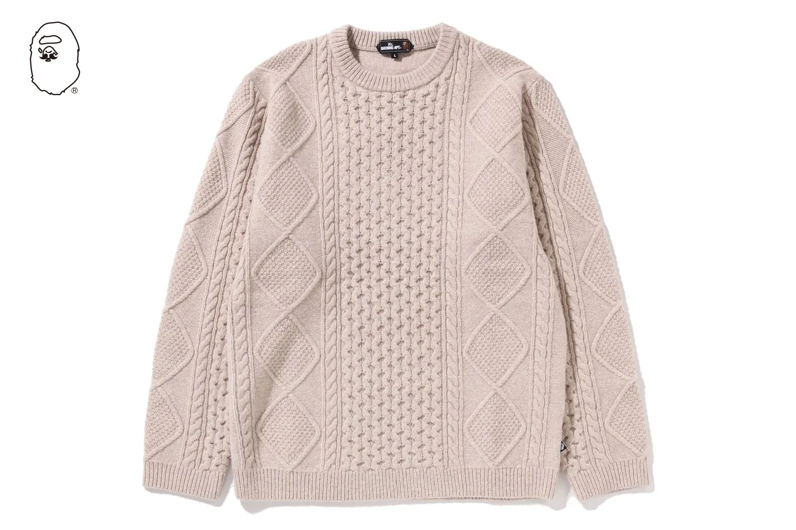 CHUNKY CABLE WOOL SWEATER sold by Bape product image thumbnail 4