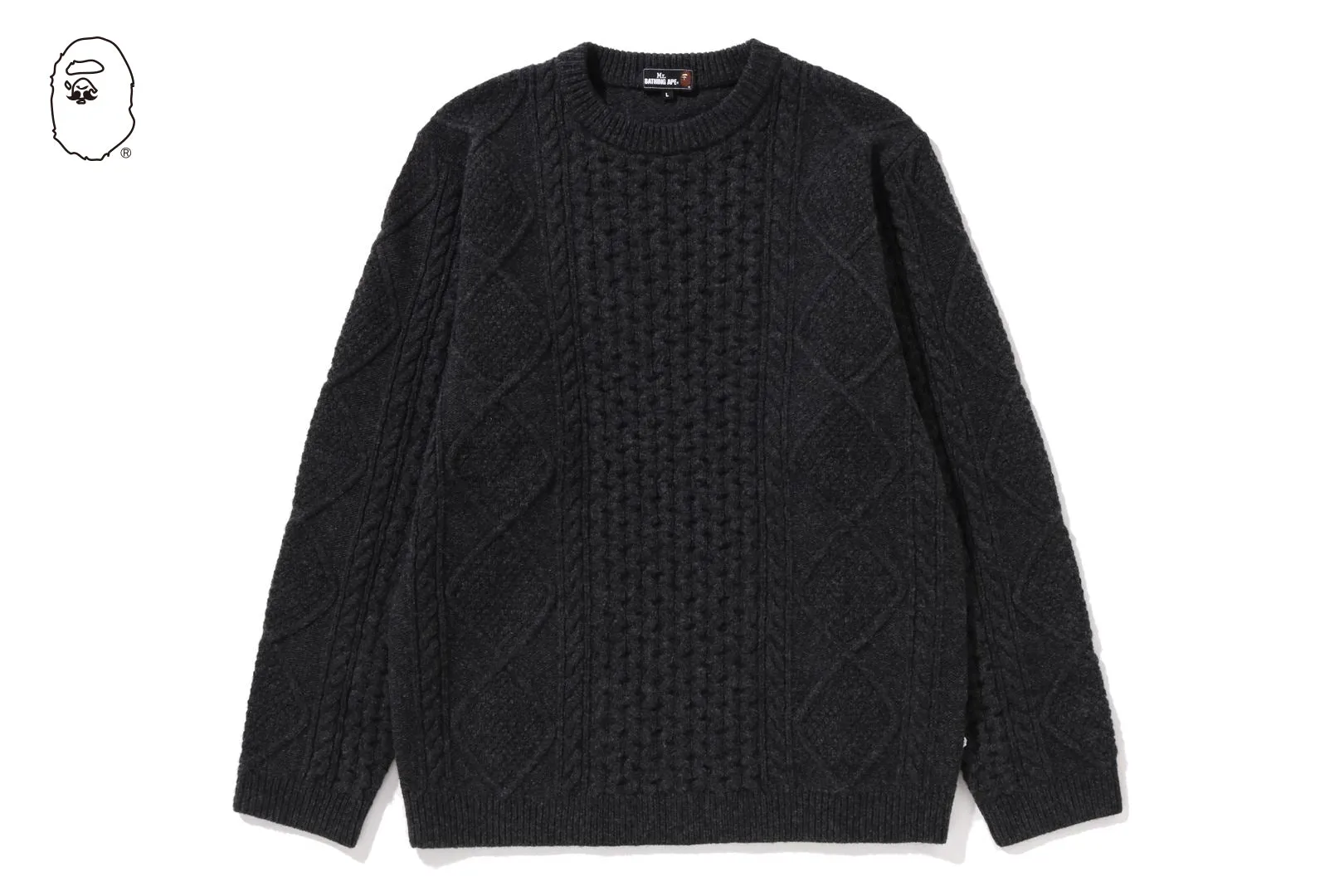 CHUNKY CABLE WOOL SWEATER sold by Bape