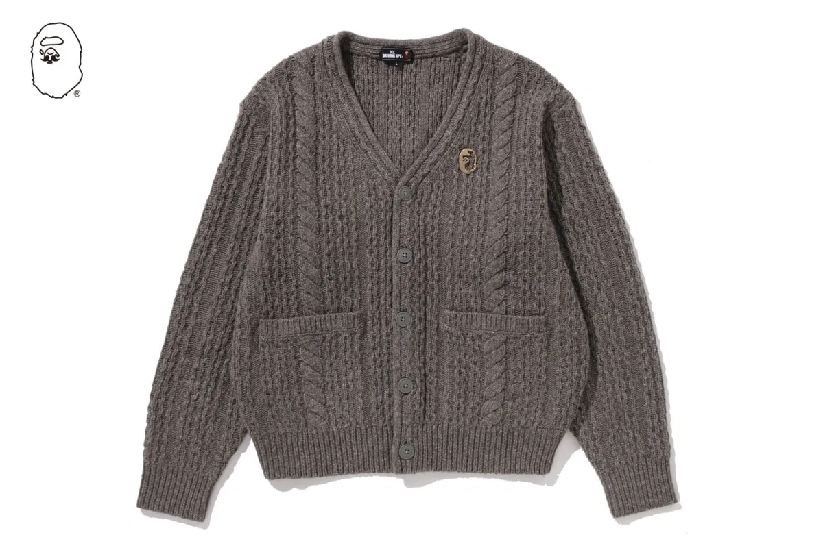 CABLE SWEATER KNIT CARDIGAN sold by Bape