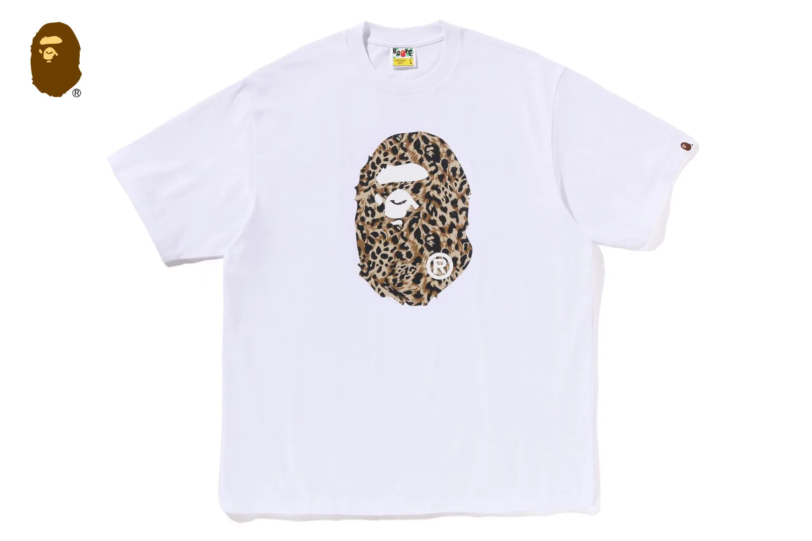 WILD LEOPARD PATTERN APE HEAD RELAXED FIT TEE sold by Bape