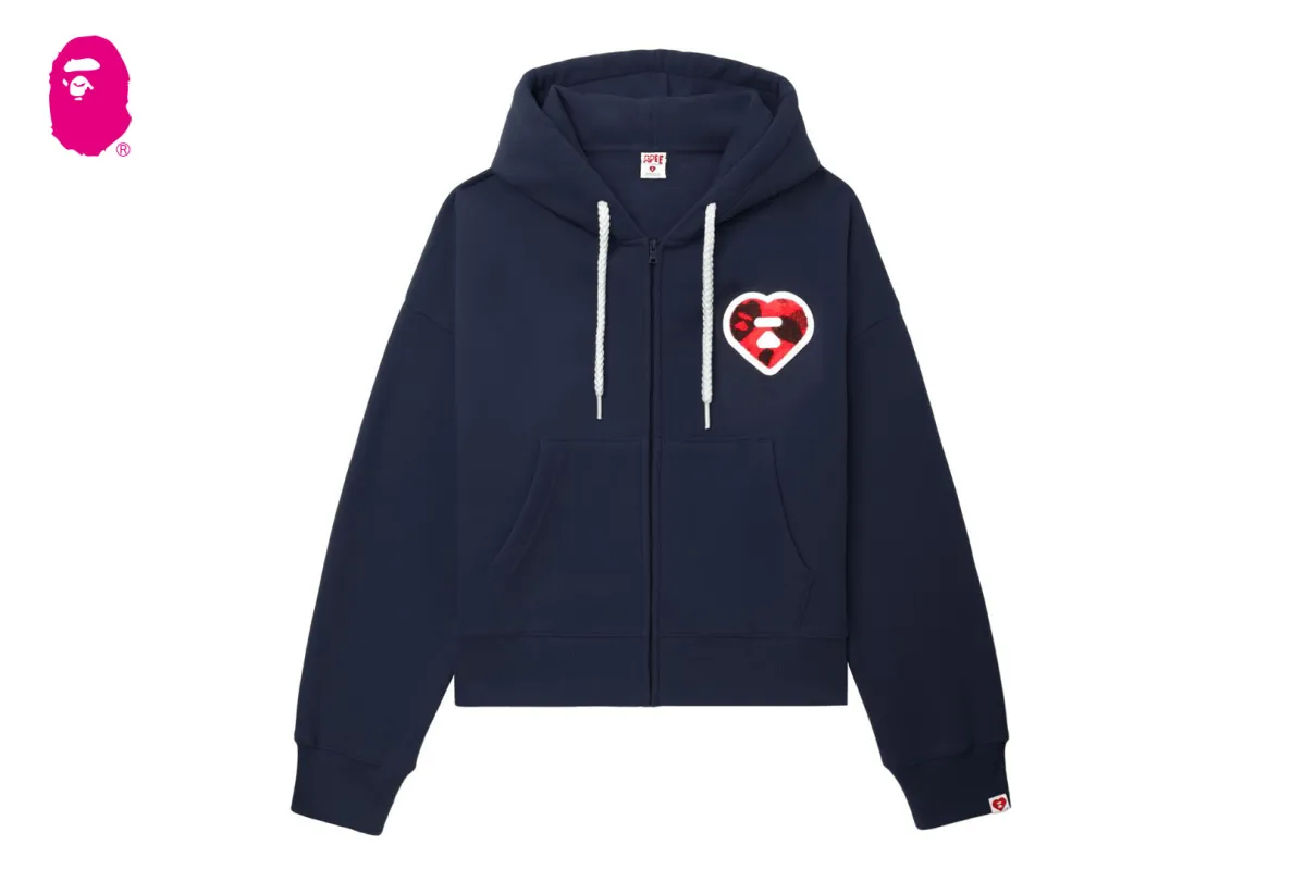 CAMO CHENILLE EMBROIDERY BADGE HOODED ZIP UP sold by Bape