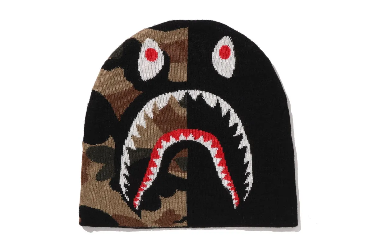 1ST CAMO SHARK KNIT CAP sold by Bape