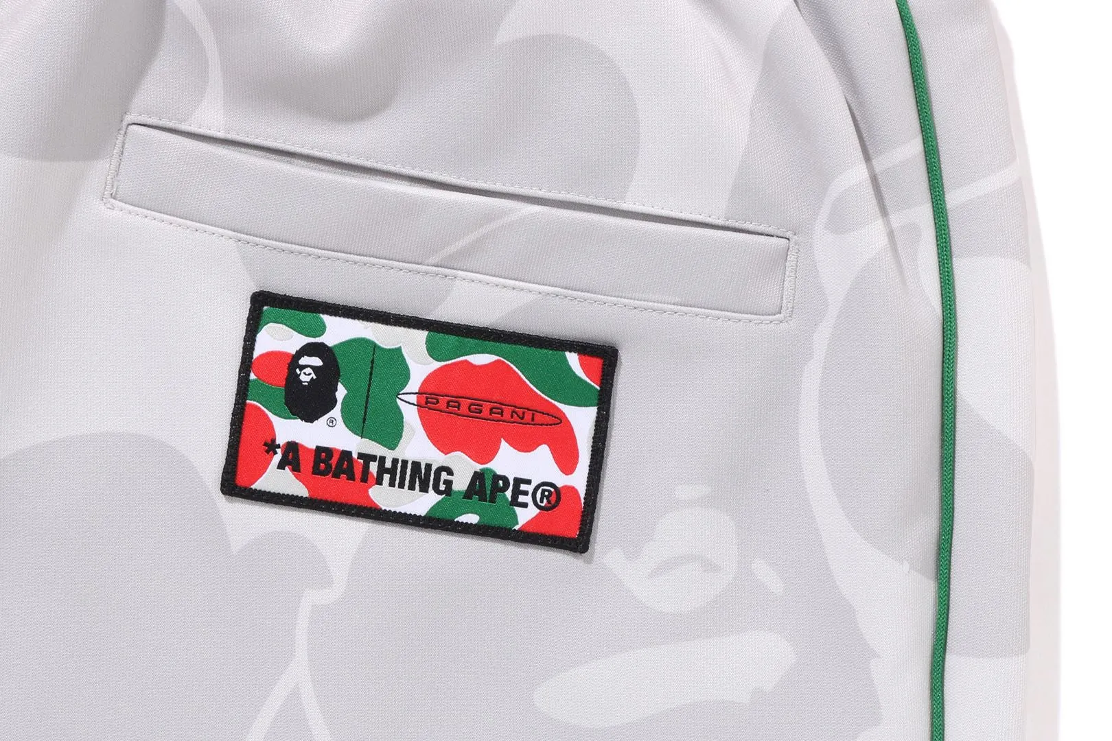 【 BAPE X PAGANI 】SOLID CAMO LOGO RELAXED FIT TRACK PANTS sold by Bape product image thumbnail 5