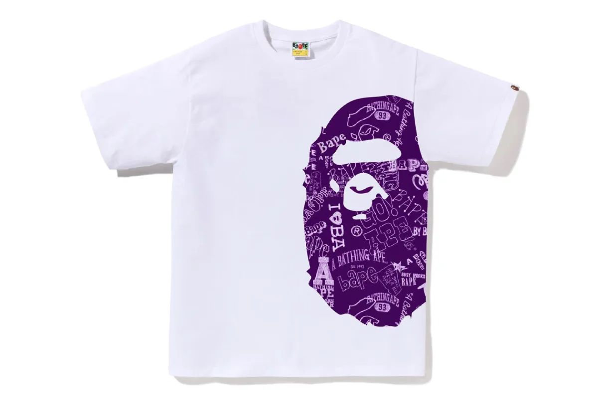 HAND DRAW PATTERN SIDE BIG APE HEAD TEE sold by Bape