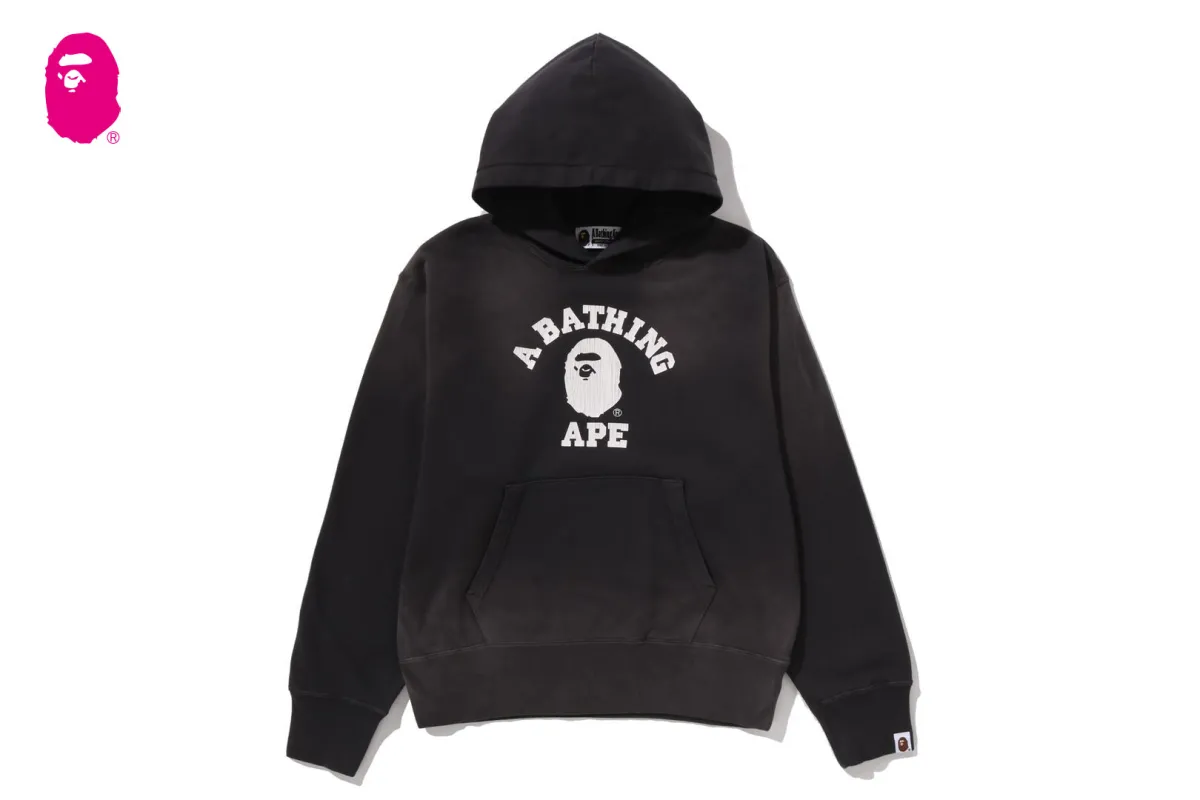 VINTAGE WASHED COLLEGE PULLOVER HOODIE made by Bape