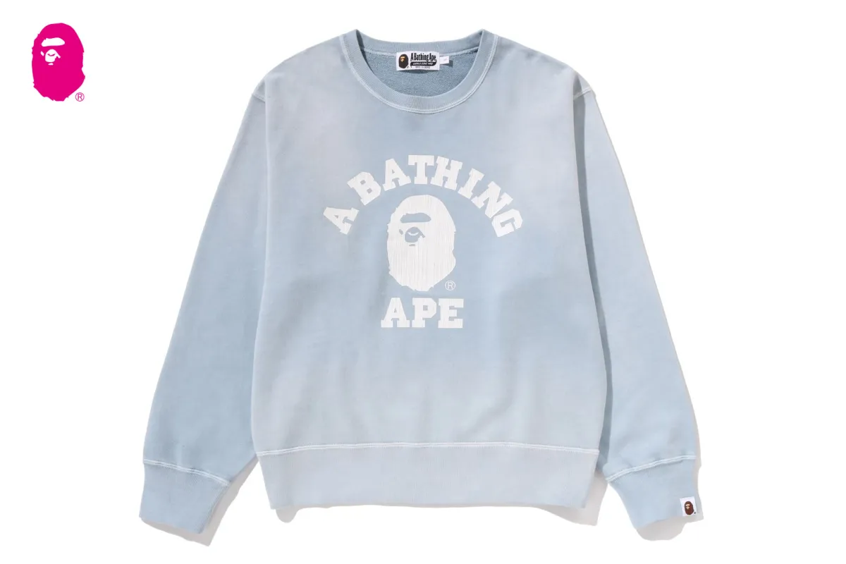 VINTAGE WASHED COLLEGE CREWNECK SWEATSHIRT sold by Bape