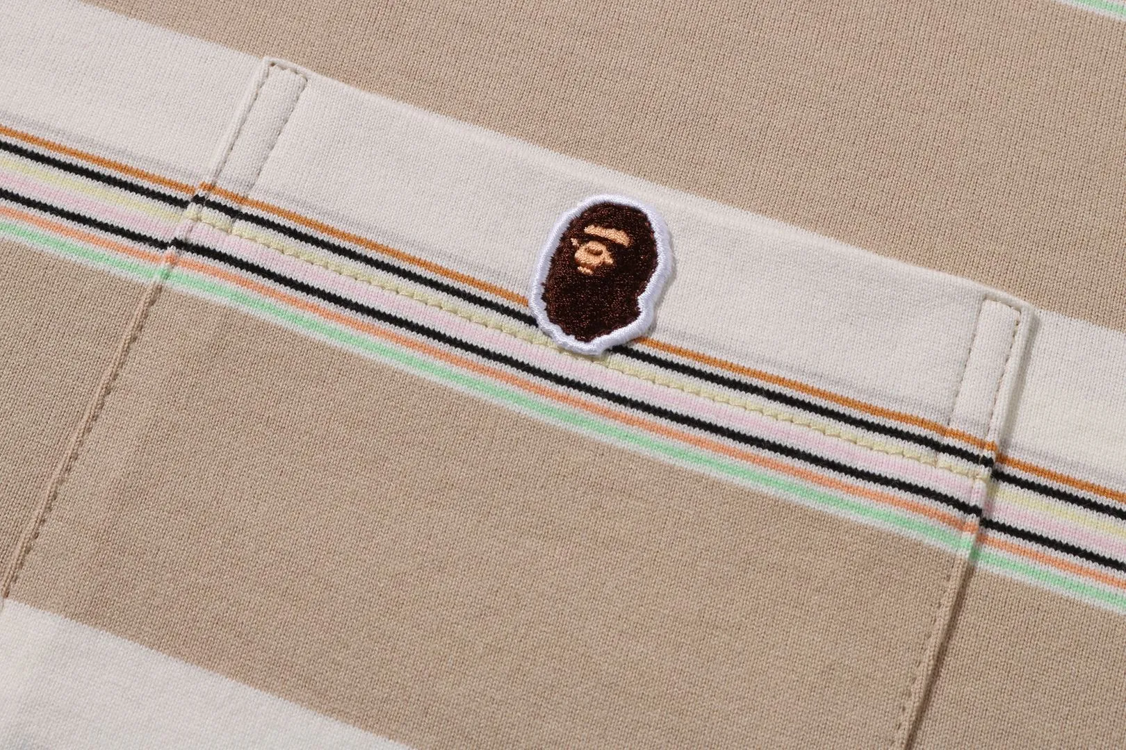 STRIPE ONE POINT RELAXED FIT POCKET LS TEE sold by Bape product image thumbnail 3