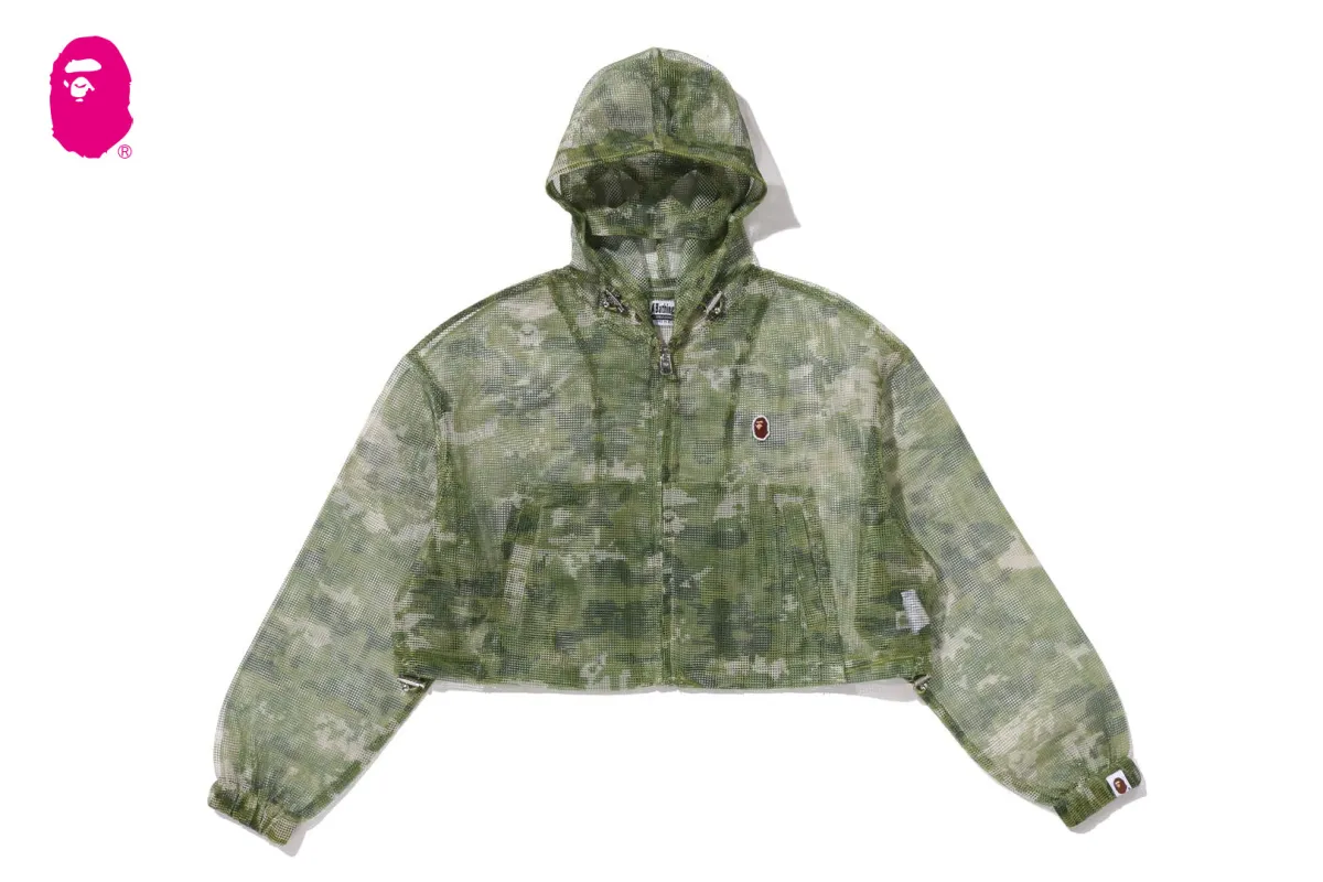 MULTI PIXEL CAMO MESH CROPPED HOOODED JACKET made by Bape