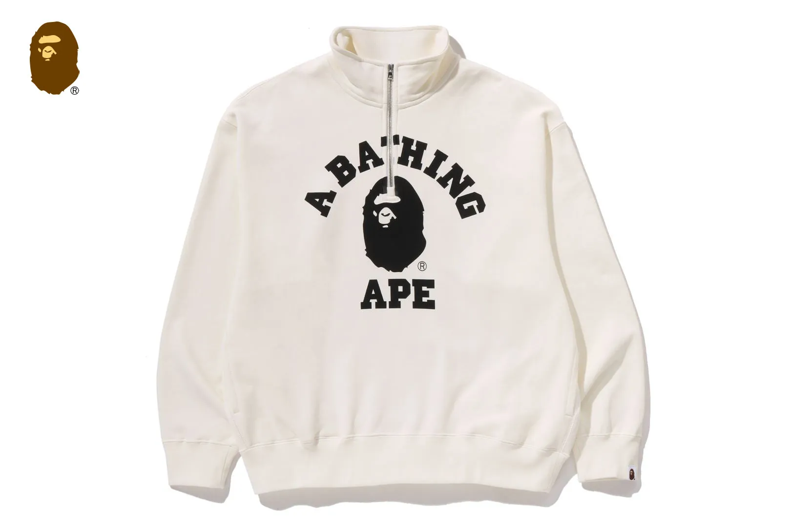 COLLEGE HALF ZIP RELAXED FIT CREWNECK SWEATSHIRT sold by Bape product image thumbnail 4
