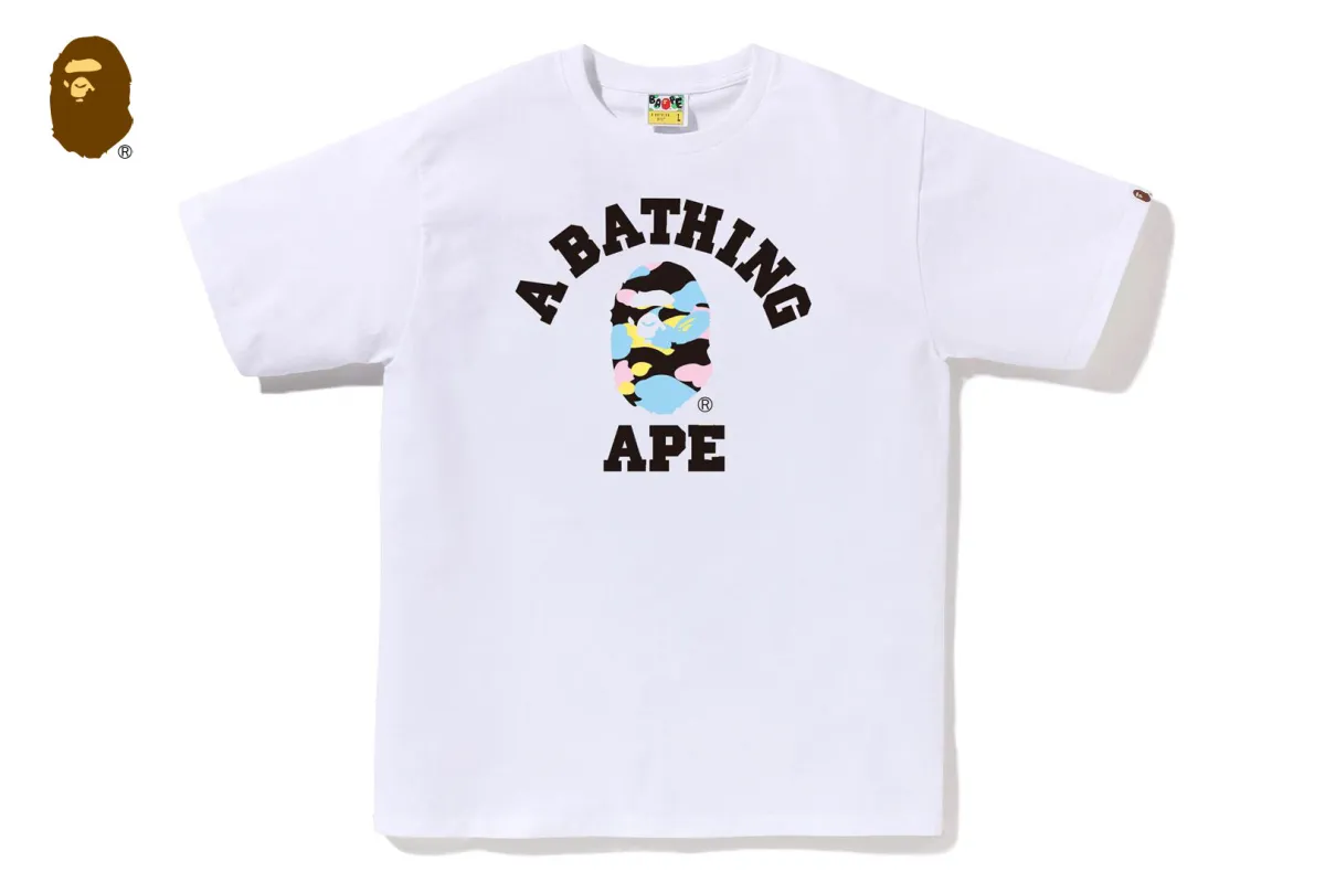 NEW MULTI CAMO COLLEGE TEE sold by Bape