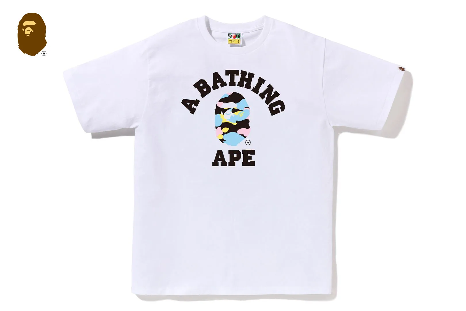 NEW MULTI CAMO COLLEGE TEE sold by Bape