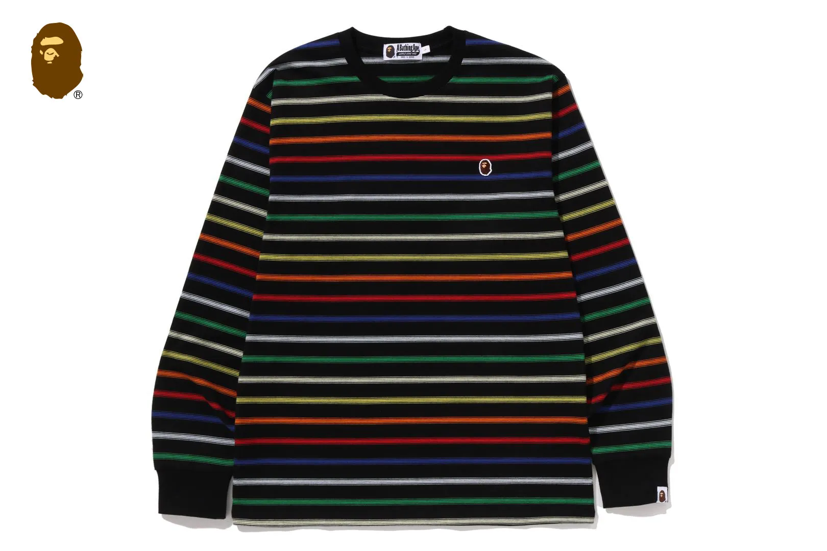 GRADIENT RAINBOW STRIPE ONE POINT REGULAR FIT LS TEE sold by Bape product image thumbnail 4