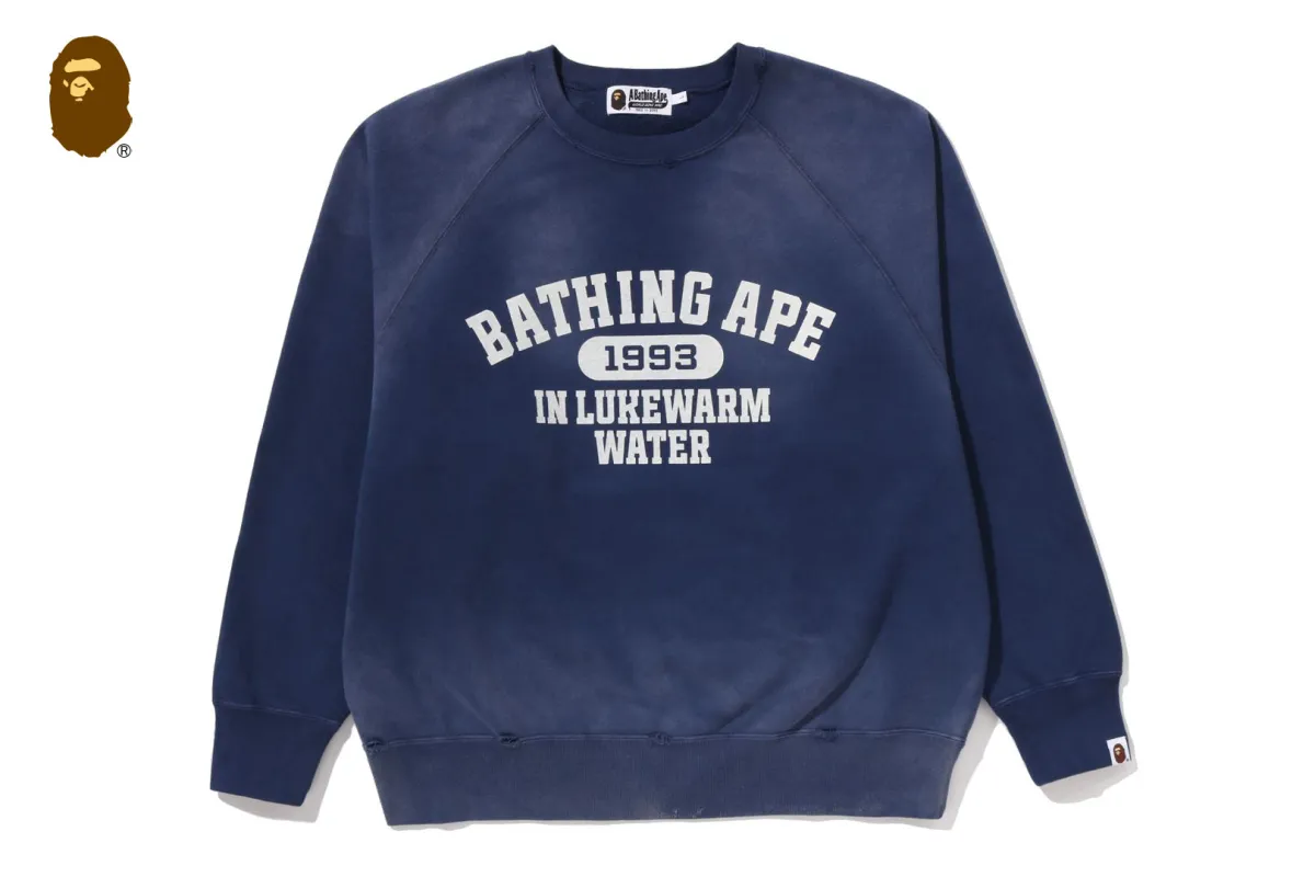 DESTROY WASHED EFFECT RELAXED FIT CREWNECK SWEATSHIRT sold by Bape
