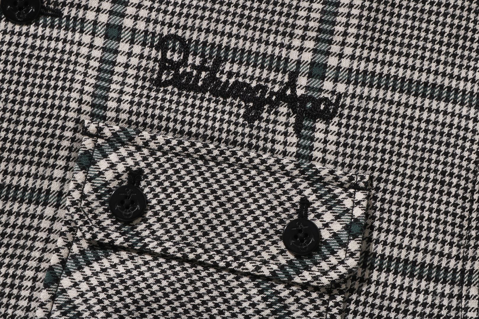 BAPE EMBROIDERY LOGO CHECK LONG SHIRT COAT sold by Bape product image thumbnail 3