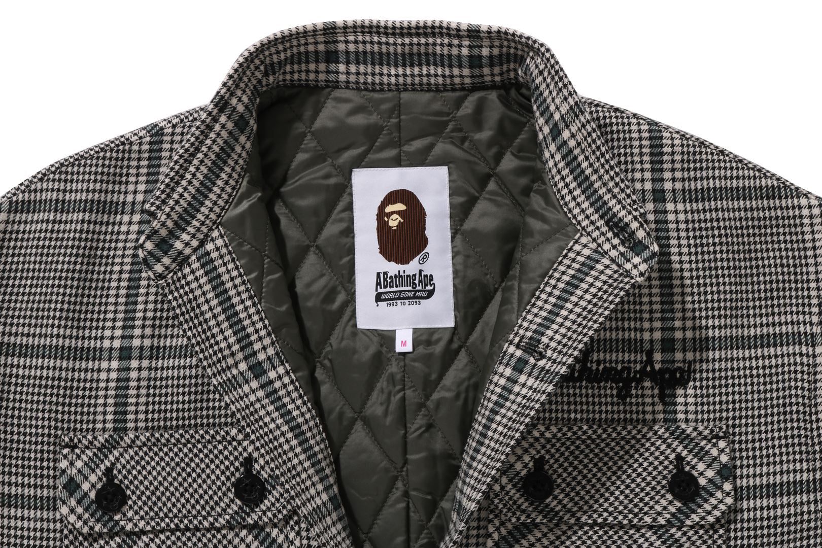 BAPE EMBROIDERY LOGO CHECK LONG SHIRT COAT sold by Bape product image thumbnail 4