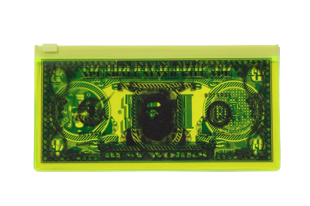 BANKNOTE DESIGN CLEAR POUCH sold by Bape