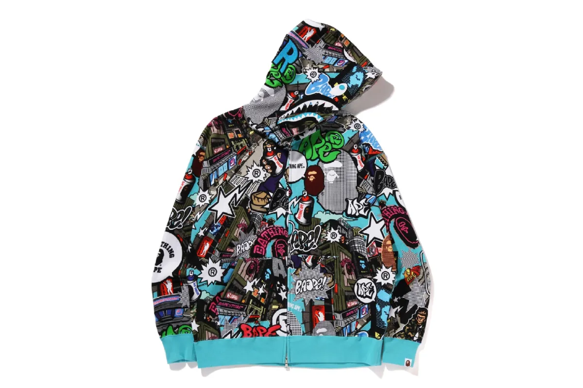 COMIC ART SHARK ZIP HOODIE sold by Bape