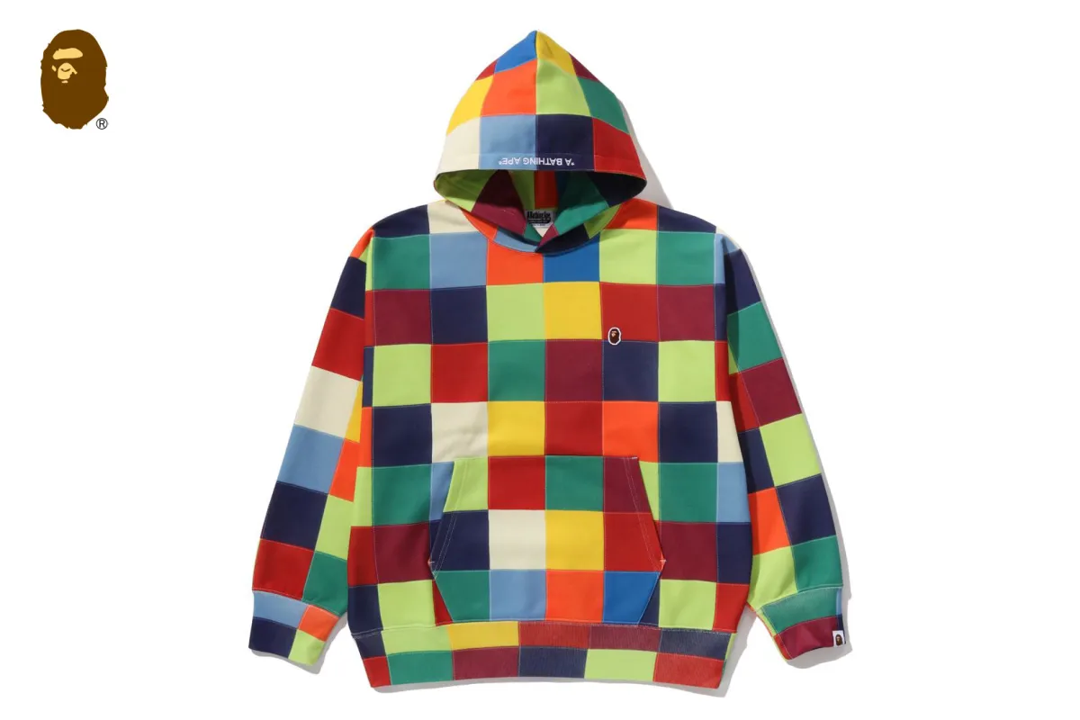 MULTI COLOR PATCHWORK PULLOVER HOODIE sold by Bape