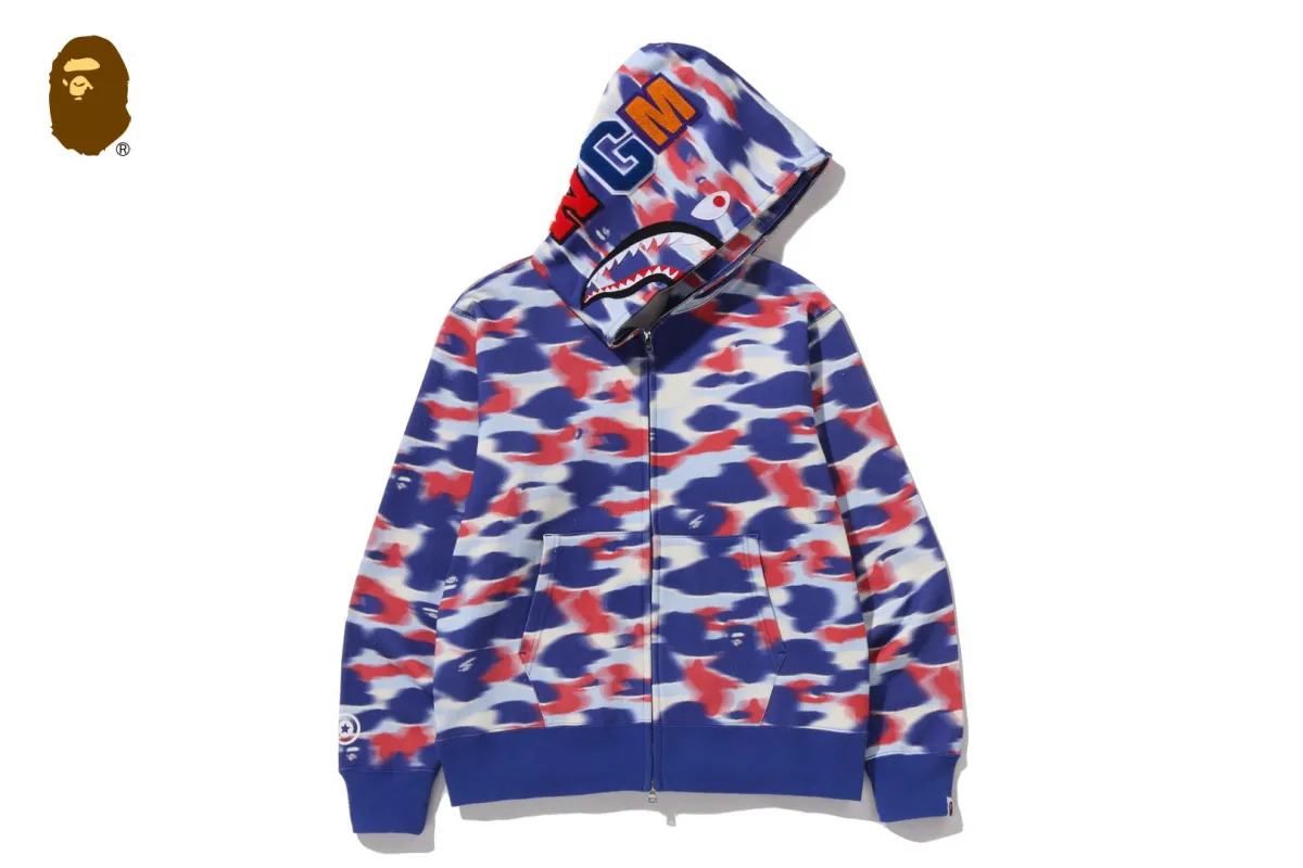 SCREEN CAMO SHARK FULL ZIP HOODIE sold by Bape