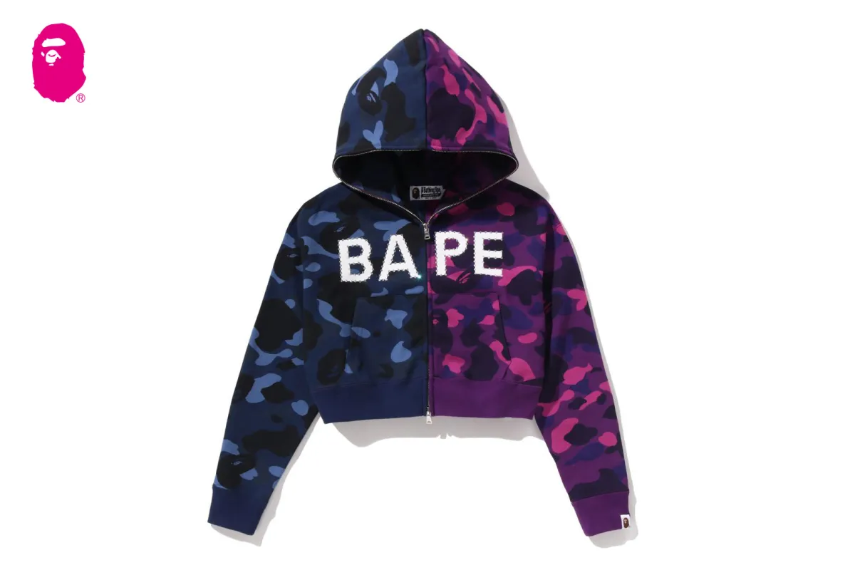 CRYSTAL LOGO COLOR CAMO HALF FULL ZIP HOODIE sold by Bape