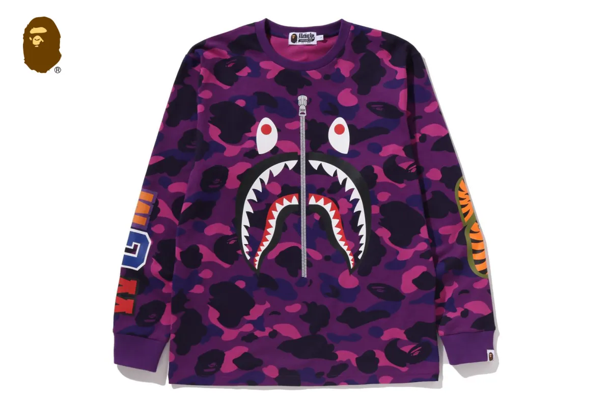 COLOR CAMO SHARK LS TEE made by Bape