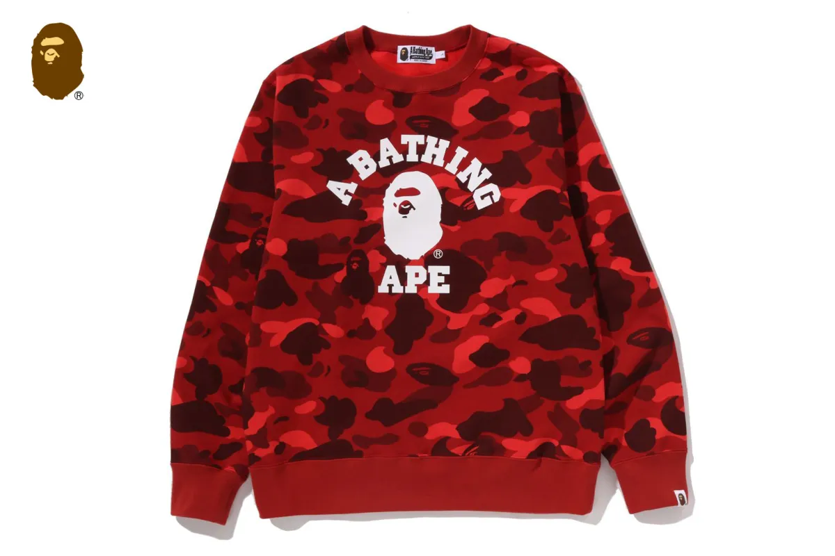 COLOR CAMO COLLEGE CREWNECK SWEATSHIRT sold by Bape