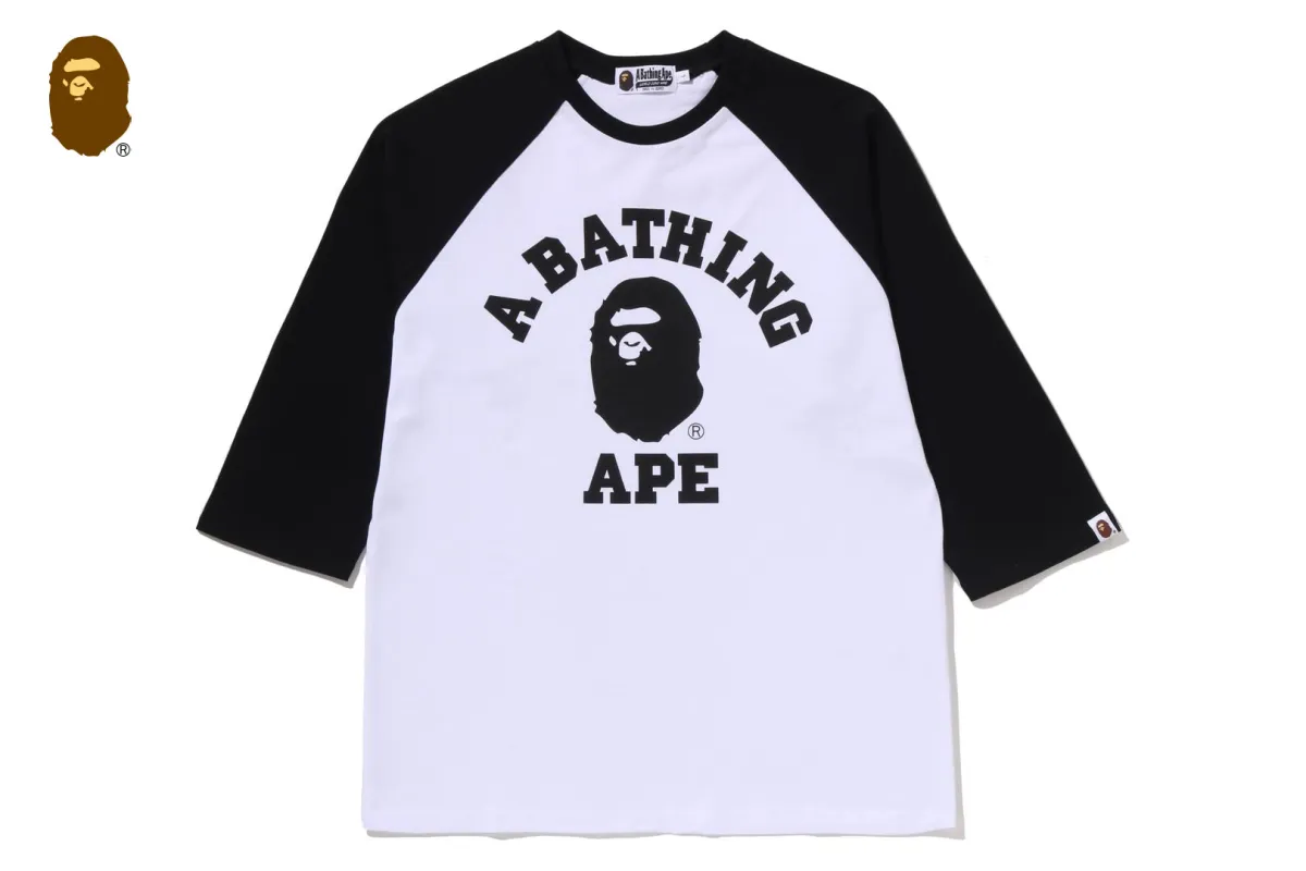 COLLEGE RAGLAN REGULAR FIT LS TEE made by Bape