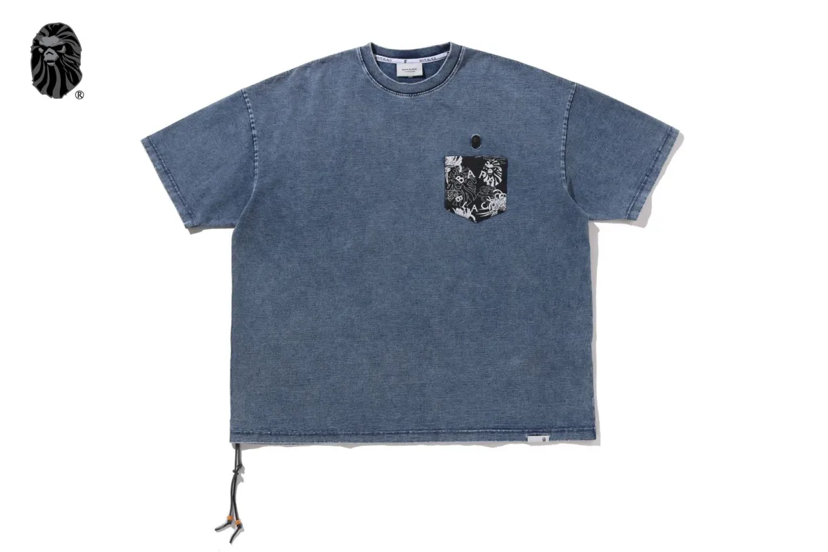 BAPE BLACK HAWAIIAN MOTIF PATCH POCKET TEE #2 sold by Bape