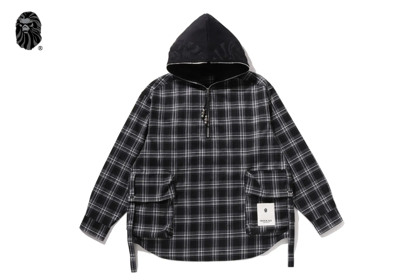 BAPE BLACK GRUNGE CHECKER SHIRT sold by Bape
