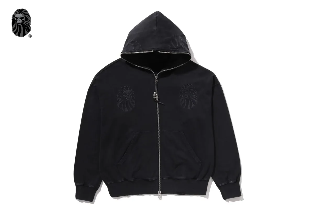 BAPE BLACK DUAL MAD FACE WASHED HOODIE made by Bape