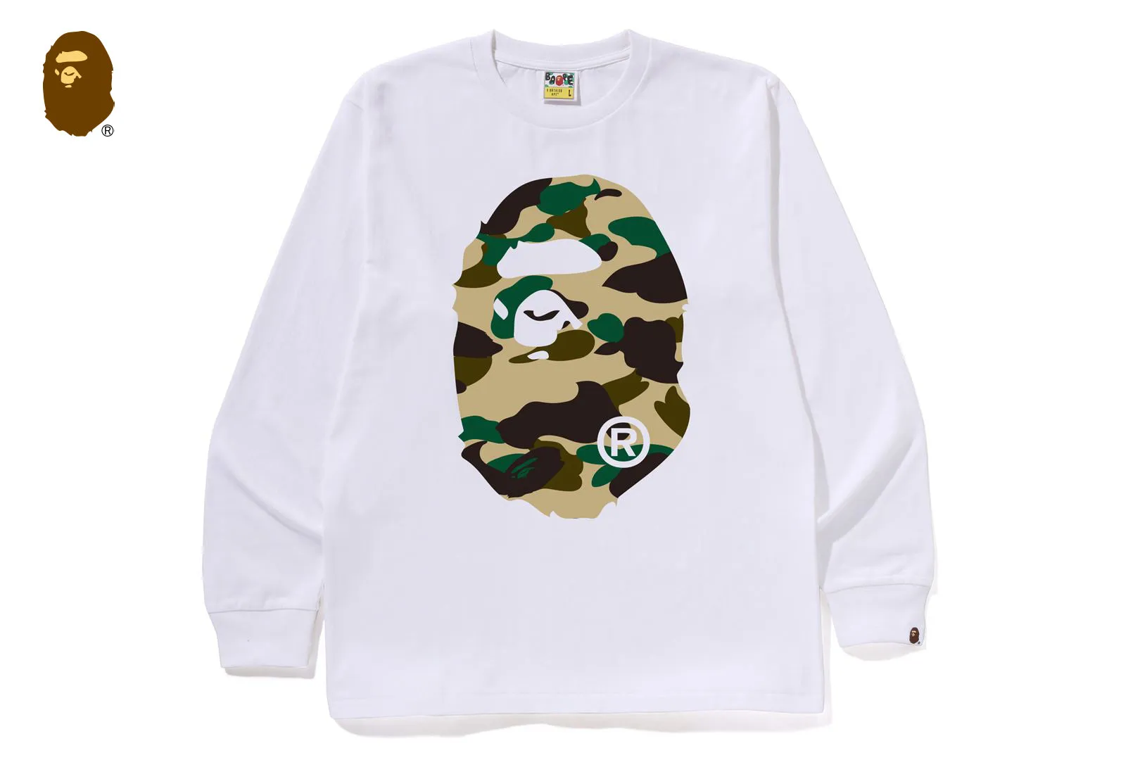 1ST CAMO BIG APE HEAD LS TEE sold by Bape product image thumbnail 3