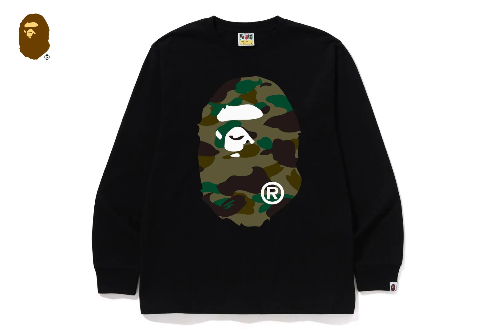 1ST CAMO BIG APE HEAD LS TEE sold by Bape product image thumbnail 5