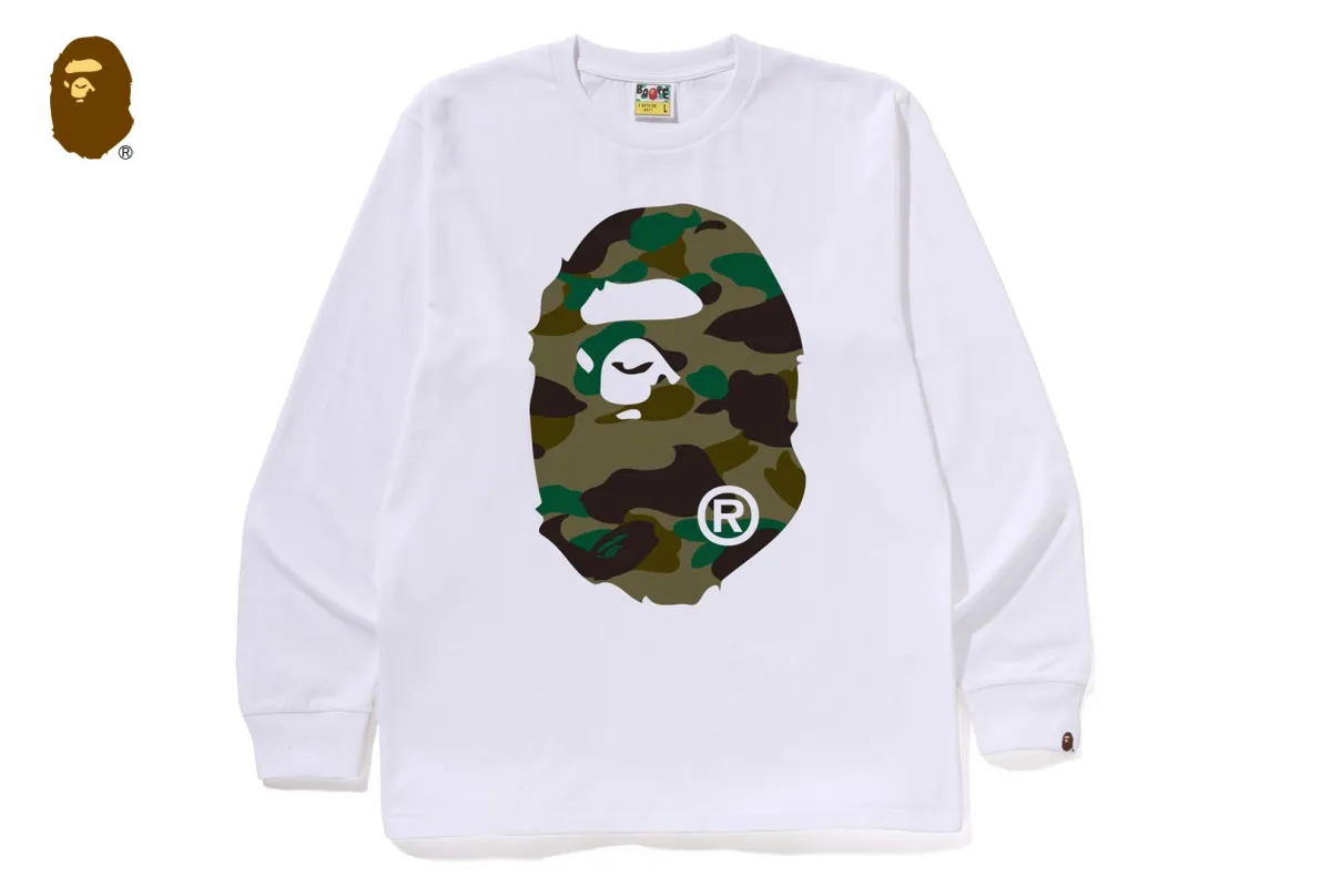 1ST CAMO BIG APE HEAD LS TEE sold by Bape