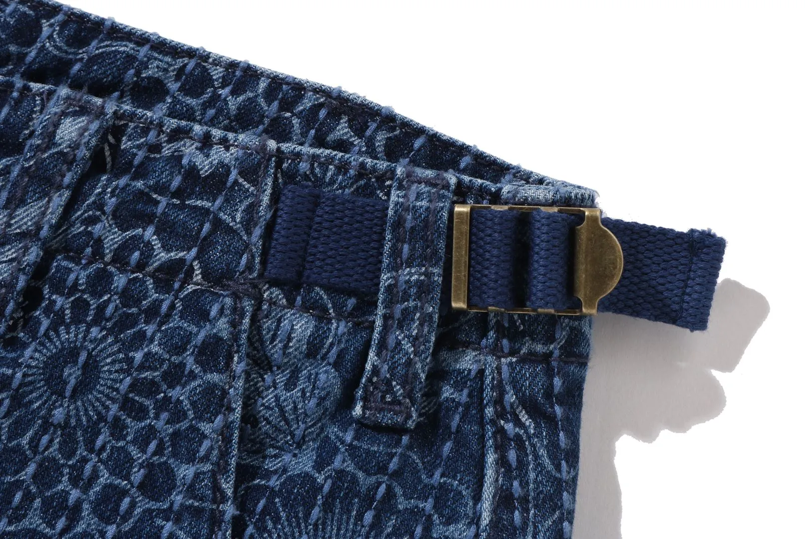 JAPANESE INDIGO ART CAMO JUNGLE DENIM RELAXED FIT CARGO SHORTS sold by Bape product image thumbnail 4