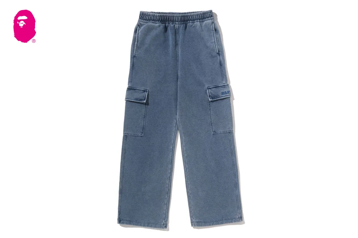 INDIGO STRAIGHT SWEAT PANTS made by Bape