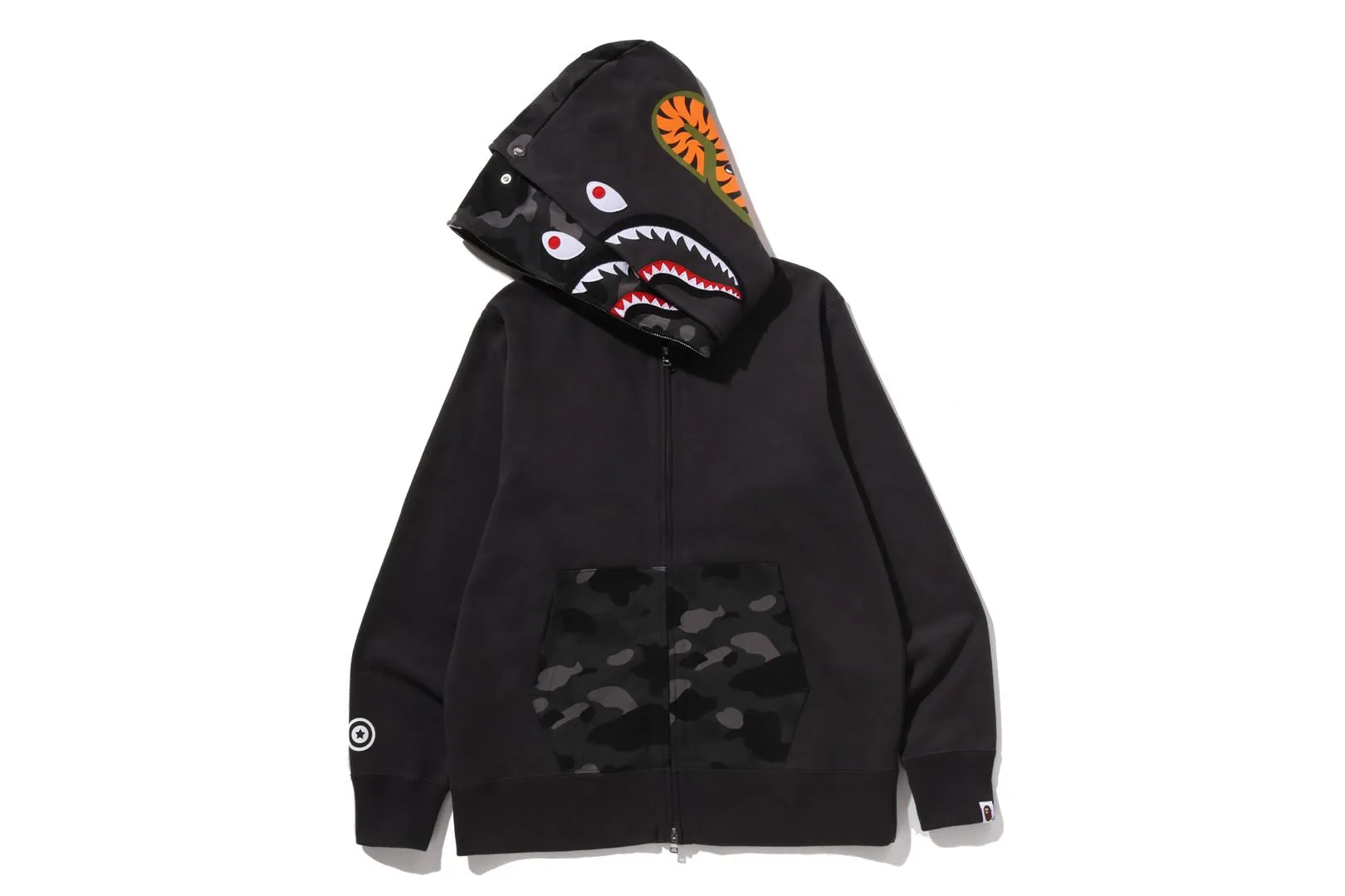 COLOR CAMO SHARK FULL ZIP DOUBLE HOODIE sold by Bape product image thumbnail 2