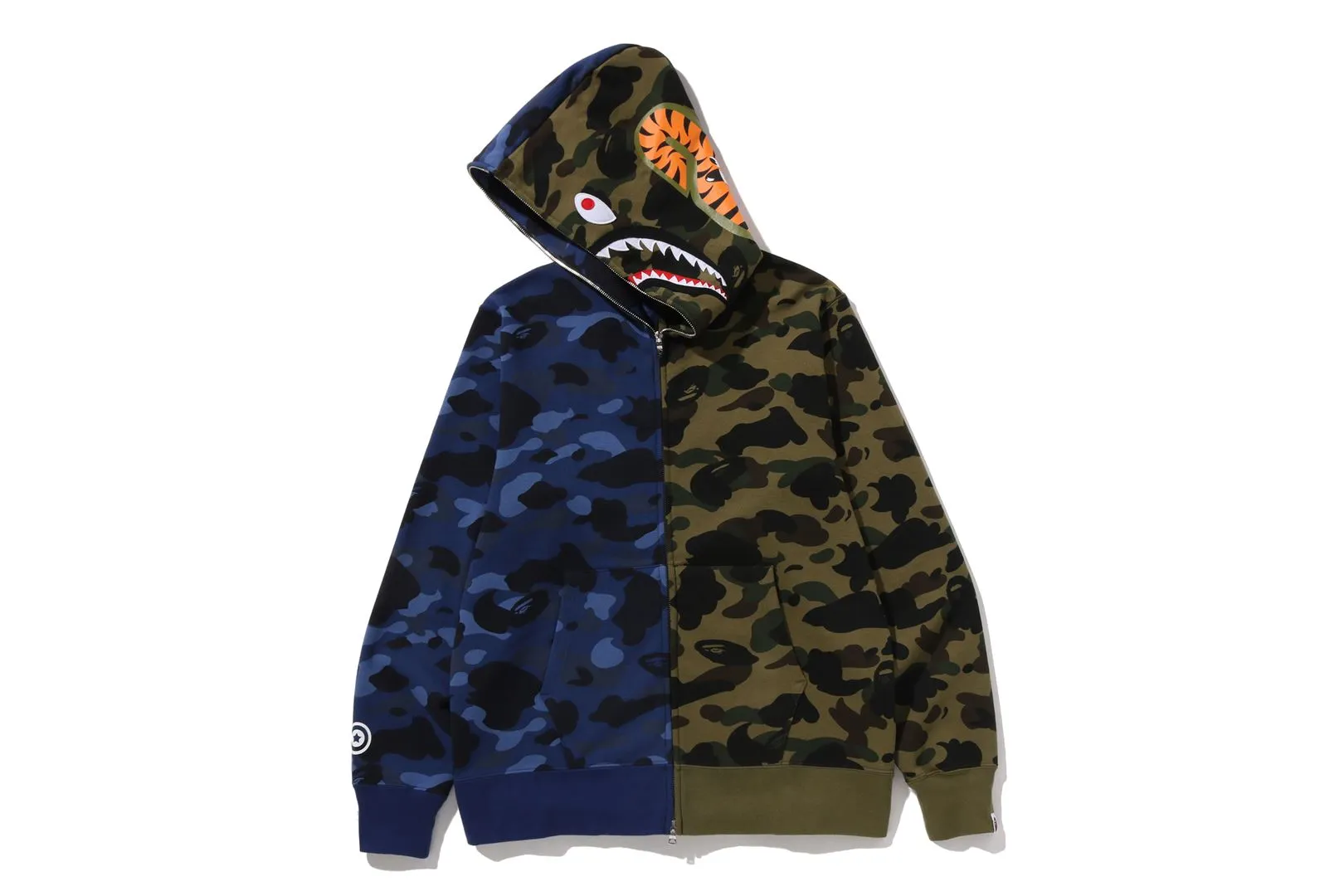 SPLIT CAMO SHARK FULL ZIP HOODIE sold by Bape product image thumbnail 2